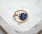 Blue Rhinestone Ocean Pendant, 28mm x 25mm, Mixed Metal, Sold As 1 Piece.
